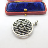 Victorian Austrian Sterling Silver & Colourful Paste Set Floral Pendant c1860