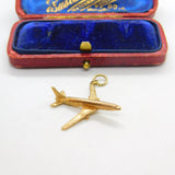 9ct Yellow Gold Large Jet Aeroplane Charm or Pendant 1979 Birmingham