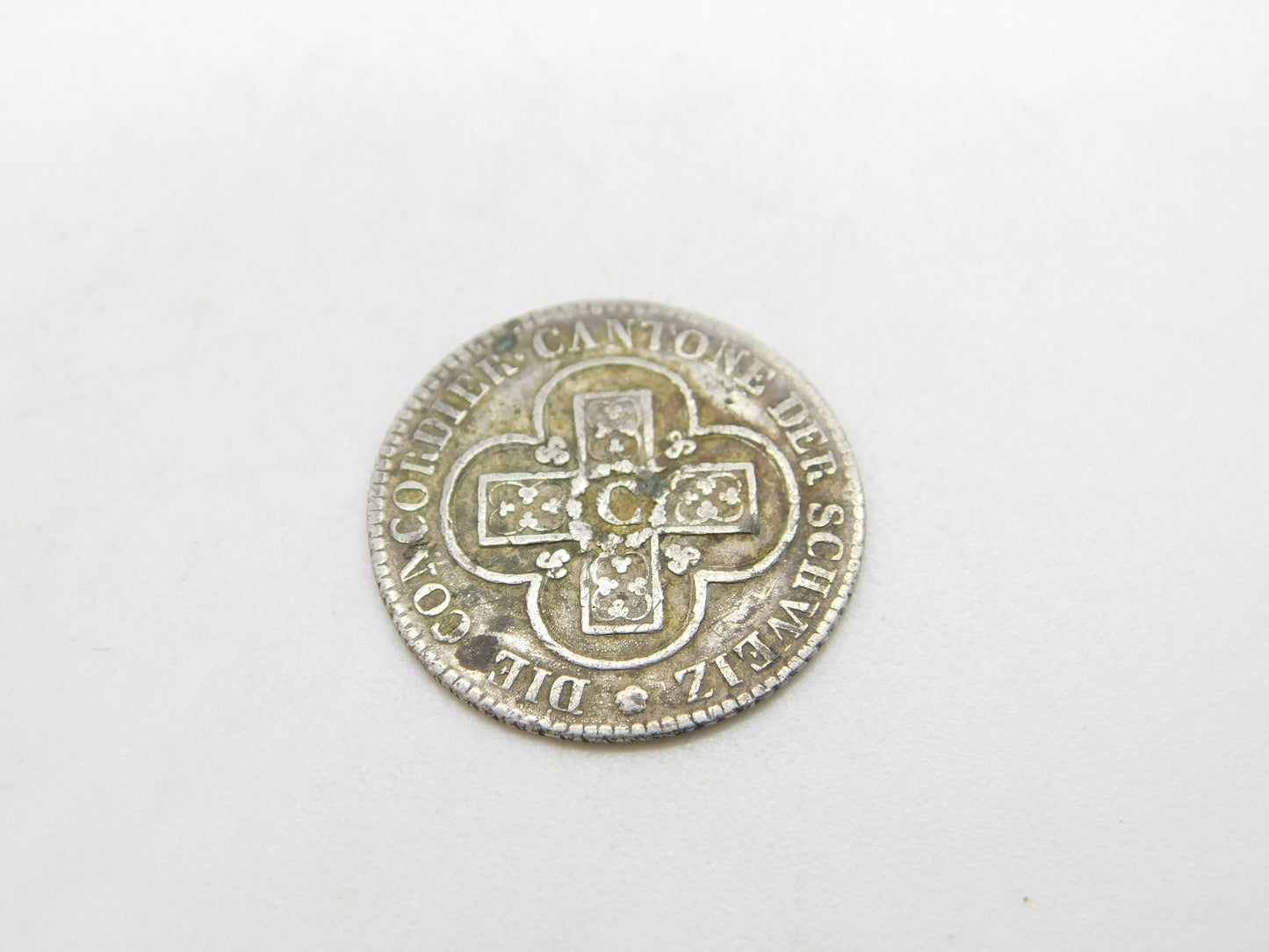 Georgian Swiss Sterling Silver 2 1/2 Batzens Bern Canton Coin Very Fine 1826