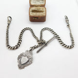 Sterling Silver Double Graduating Albert Watch Chain 1917 Chester Antique