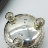 Victorian Boxes Set of Eight Sterling Silver Floral Salt Cellars Antique 1881 London