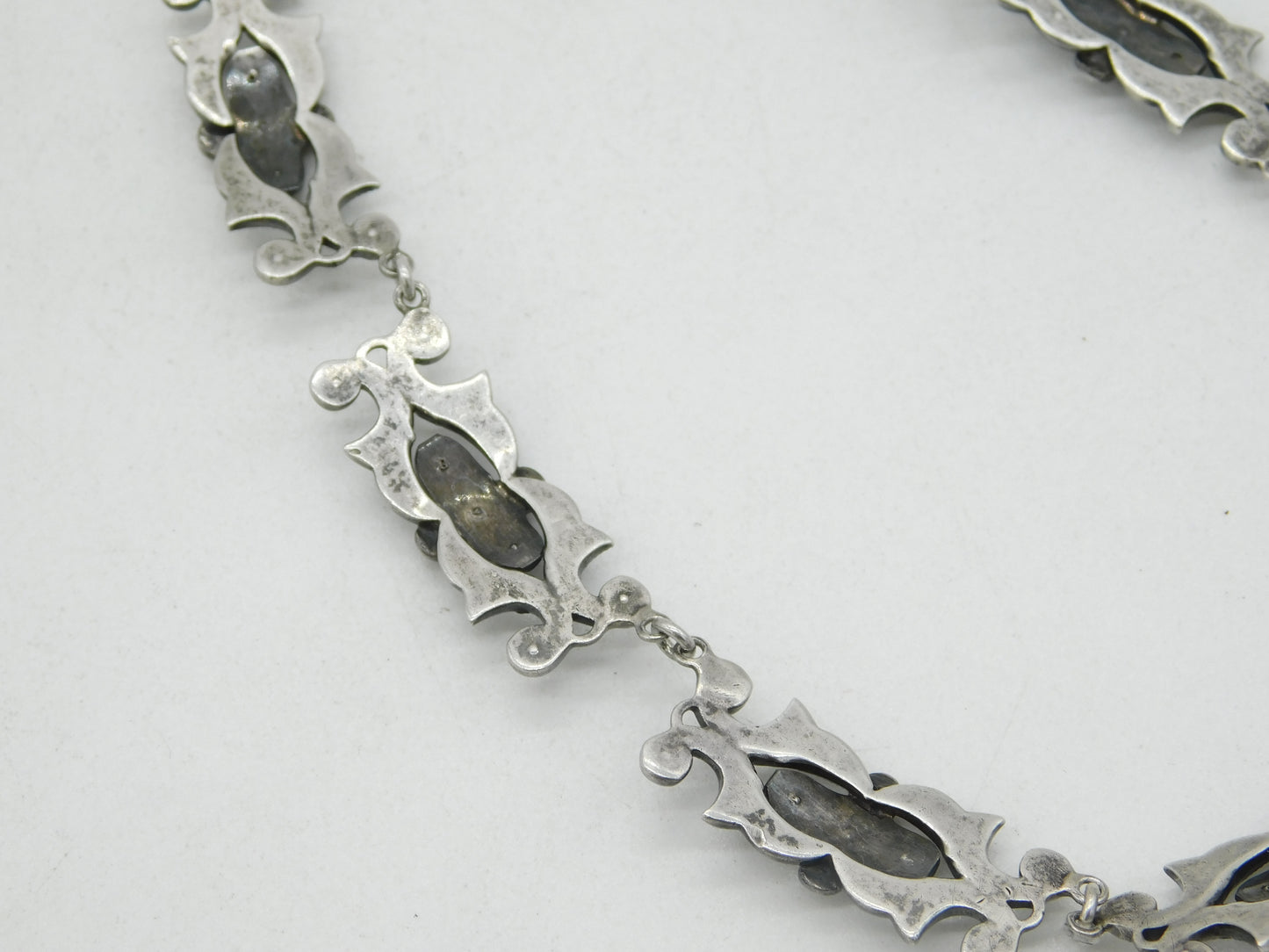 George III Sterling Silver & Paste Set Floral Collar Necklace Antique c1820