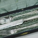 Victorian Boxed Silver Plated Floral Pattern Christening Cutlery Antique c1890