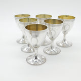 Set of Six Sterling Silver Goblet Chalices Gilded London 1968 Vintage CJ Vander