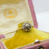 Victorian 18ct Gold & Diamond Set Floral Daisy Cluster Ring Antique c1890
