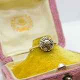 Victorian 18ct Gold & Diamond Set Floral Daisy Cluster Ring Antique c1890