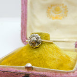Victorian 18ct Gold & Diamond Set Floral Daisy Cluster Ring Antique c1890