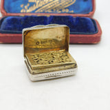 Sterling Silver Floral Motif Vinaigrette Antique Georgian 1827 Birmingham
