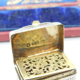 Sterling Silver Floral Motif Vinaigrette Antique Georgian 1827 Birmingham