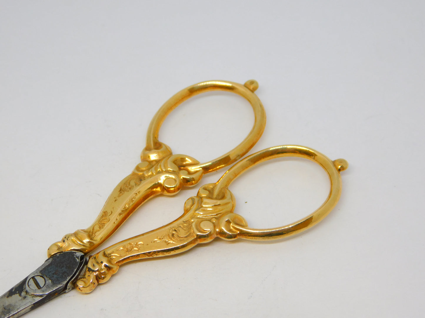 19th Century French 14ct Yellow Gold Sewing Scissors Antique c1890 Belle Epoque