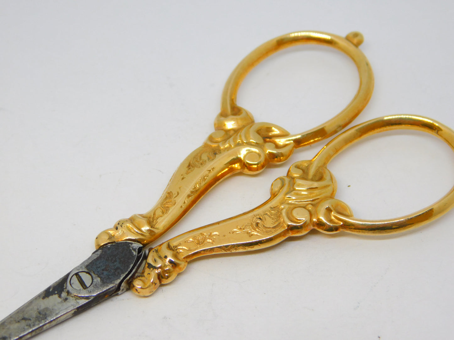 19th Century French 14ct Yellow Gold Sewing Scissors Antique c1890 Belle Epoque