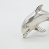 Sterling Silver Sculpture of Figure Leaping Dolphin Vintage c1980