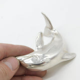 Sterling Silver Sculpture of Figure Leaping Dolphin Vintage c1980