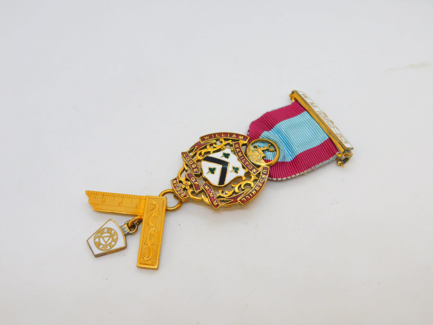 Sterling Silver Gilt & Enamel Masonic Jewel MMM Lodge Medal Antique 1947 London