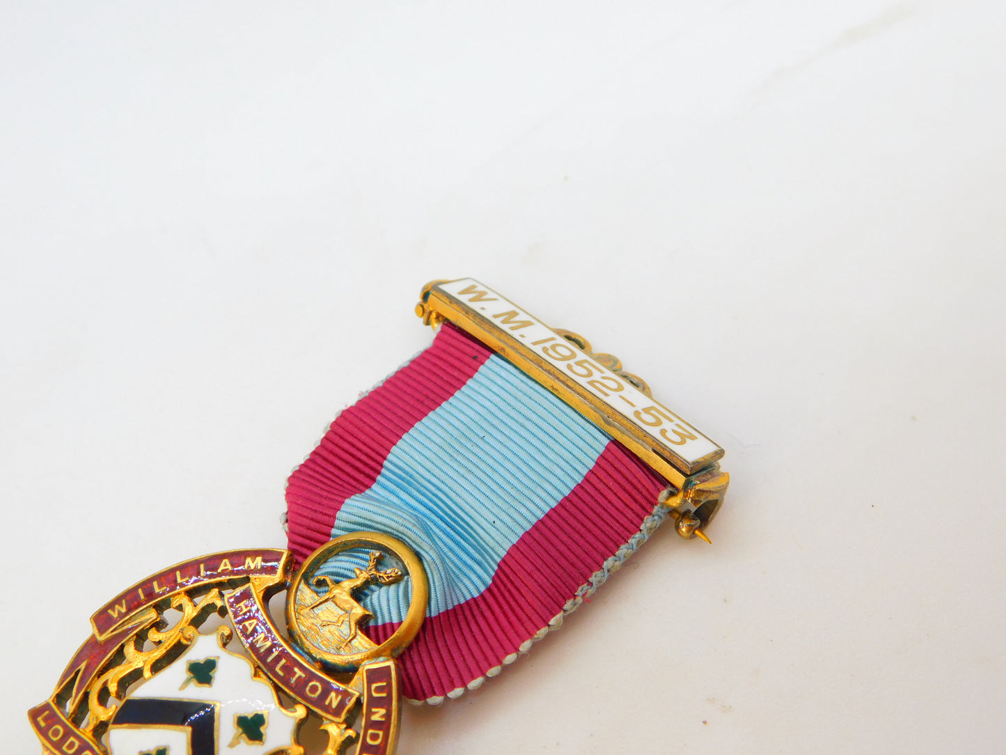 Sterling Silver Gilt & Enamel Masonic Jewel MMM Lodge Medal Antique 1947 London