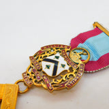 Sterling Silver Gilt & Enamel Masonic Jewel MMM Lodge Medal Antique 1947 London