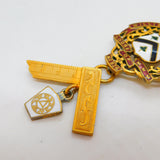 Sterling Silver Gilt & Enamel Masonic Jewel MMM Lodge Medal Antique 1947 London
