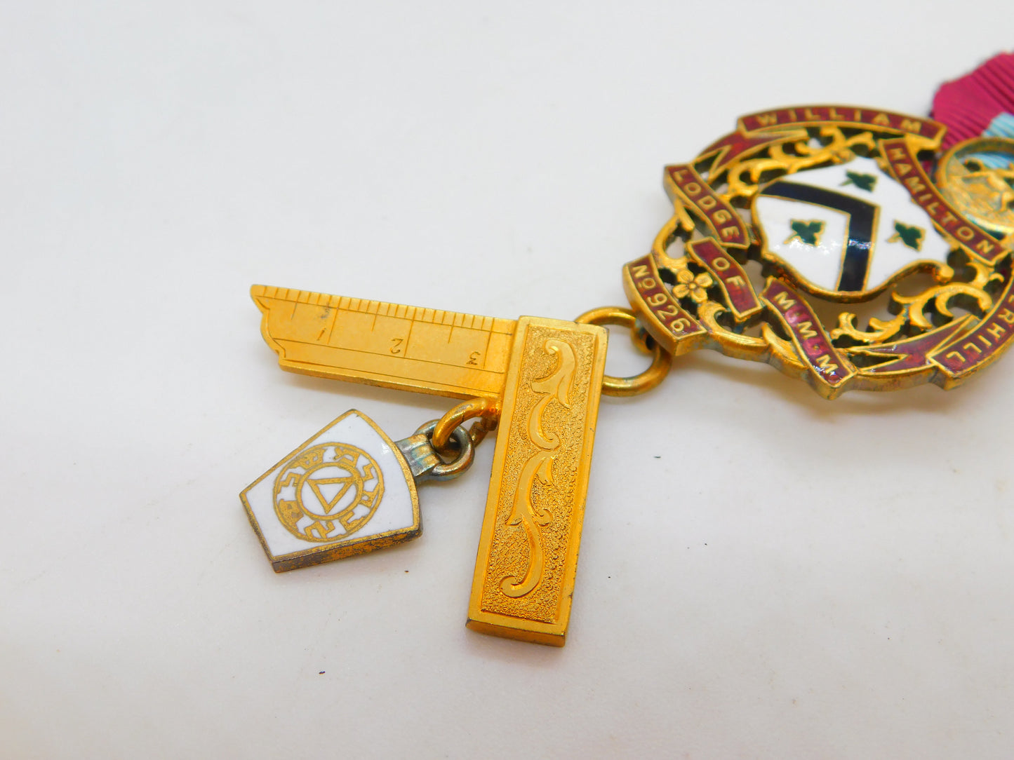 Sterling Silver Gilt & Enamel Masonic Jewel MMM Lodge Medal Antique 1947 London