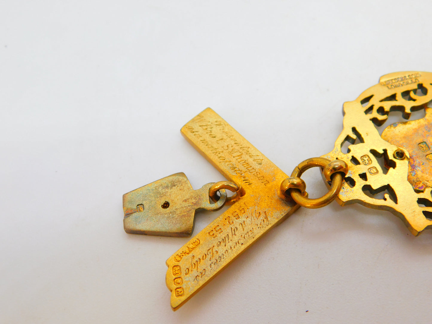 Sterling Silver Gilt & Enamel Masonic Jewel MMM Lodge Medal Antique 1947 London