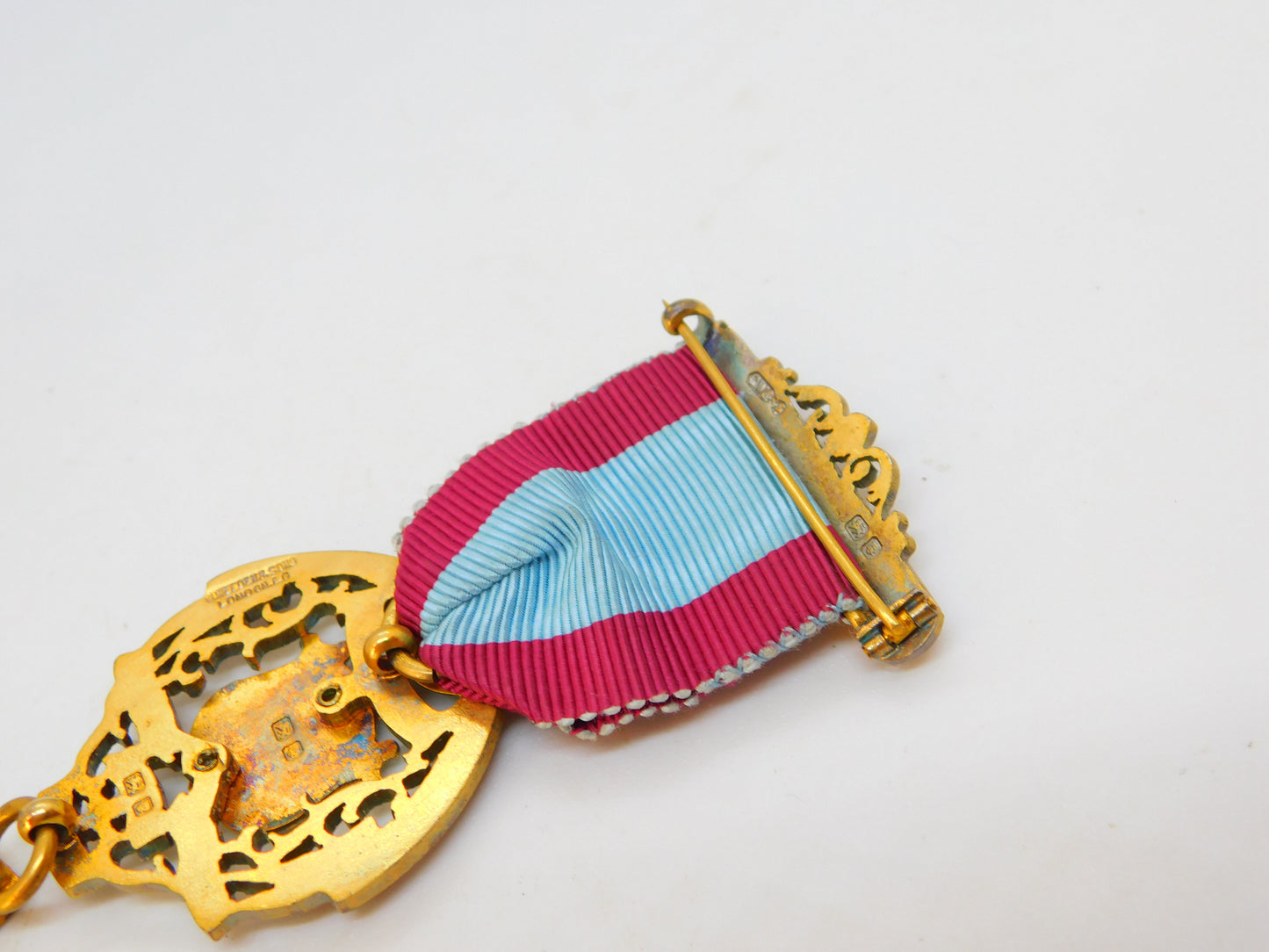 Sterling Silver Gilt & Enamel Masonic Jewel MMM Lodge Medal Antique 1947 London