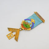 Sterling Silver Gilt & Enamel Iceni Lodge Masonic Jewel Medal Vintage c1950