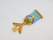 Sterling Silver Gilt & Enamel Iceni Lodge Masonic Jewel Medal Vintage c1950