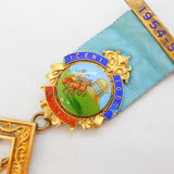 Sterling Silver Gilt & Enamel Iceni Lodge Masonic Jewel Medal Vintage c1950