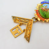 Sterling Silver Gilt & Enamel Iceni Lodge Masonic Jewel Medal Vintage c1950
