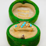 Victorian 18ct Gold, Seed Pearl & Turquoise Dress Ring Antique 1901 Birmingham