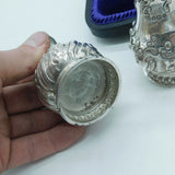 Victorian Boxed Set of Sterling Silver Pepper Shakers Antique 1897 Sheffield