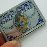 Victorian 800 Silver & Enamel Erotic Lady Decoration Snuff Box c1880 Antique