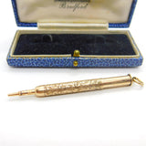 Victorian Sampson Mordan 9ct Gold Floral Propelling Pencil Fob Antique c1900