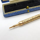 Victorian Sampson Mordan 9ct Gold Floral Propelling Pencil Fob Antique c1900