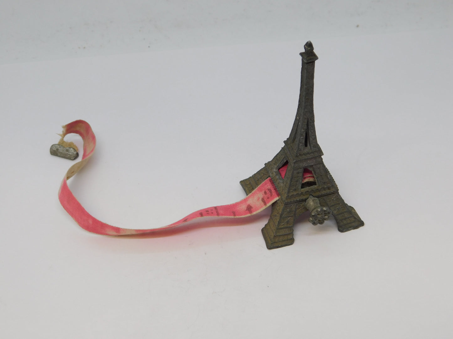 19th Century French Metal Novelty Eiffel Tower Paris Souvenir Tape Measure c1890