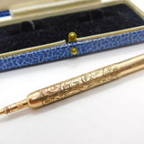 Victorian Sampson Mordan 9ct Gold Floral Propelling Pencil Fob Antique c1900