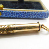Victorian Sampson Mordan 9ct Gold Floral Propelling Pencil Fob Antique c1900