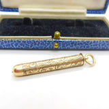 Victorian Sampson Mordan 9ct Gold Floral Propelling Pencil Fob Antique c1900
