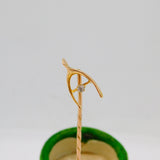 15ct Yellow Gold & Diamond Set Lucky Wishbone Stick Pin Antique c1890