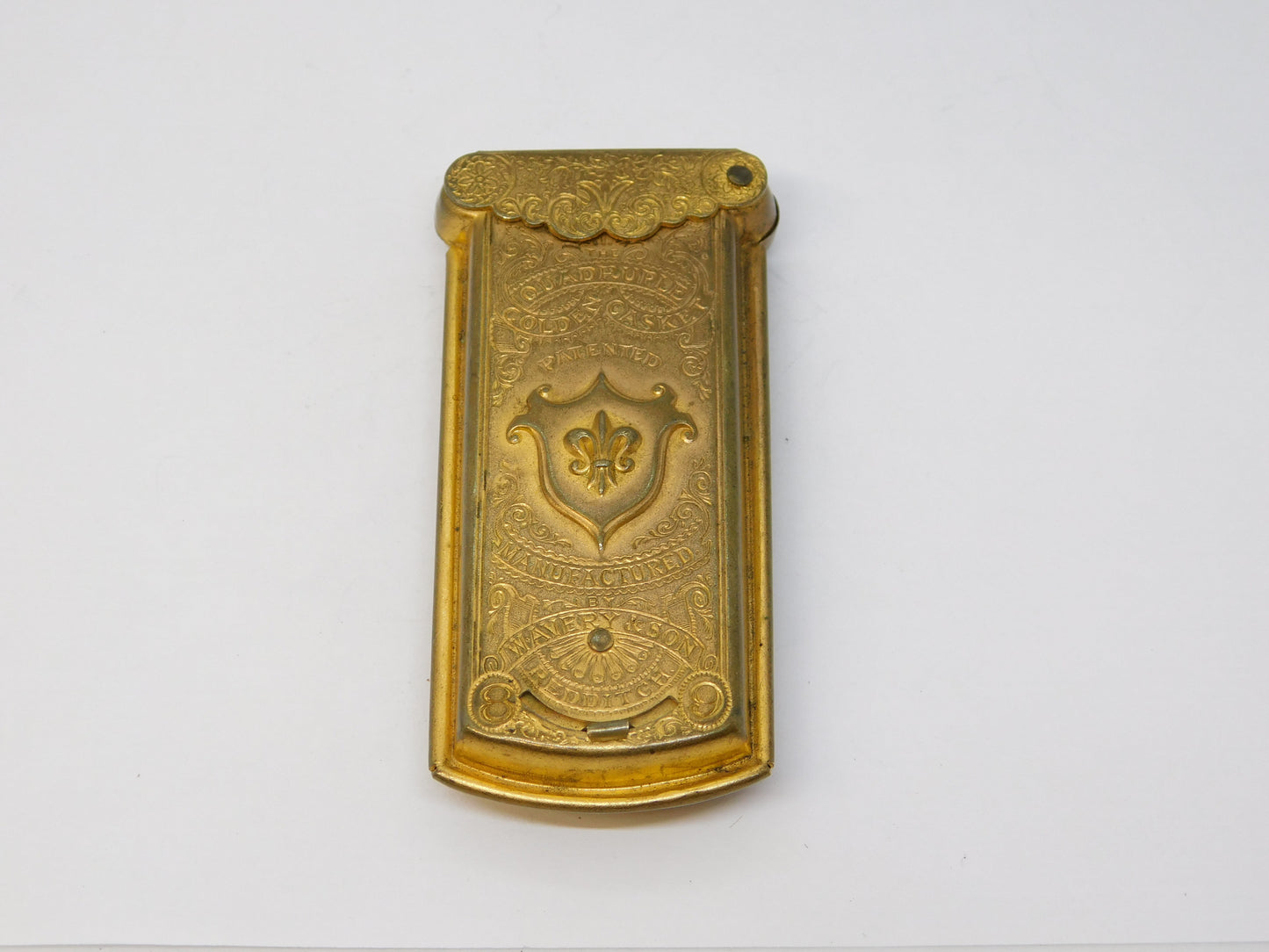 19th Century 'Quadruple Golden Casket' Fleur-De-Lis Etui Needle Case Antique