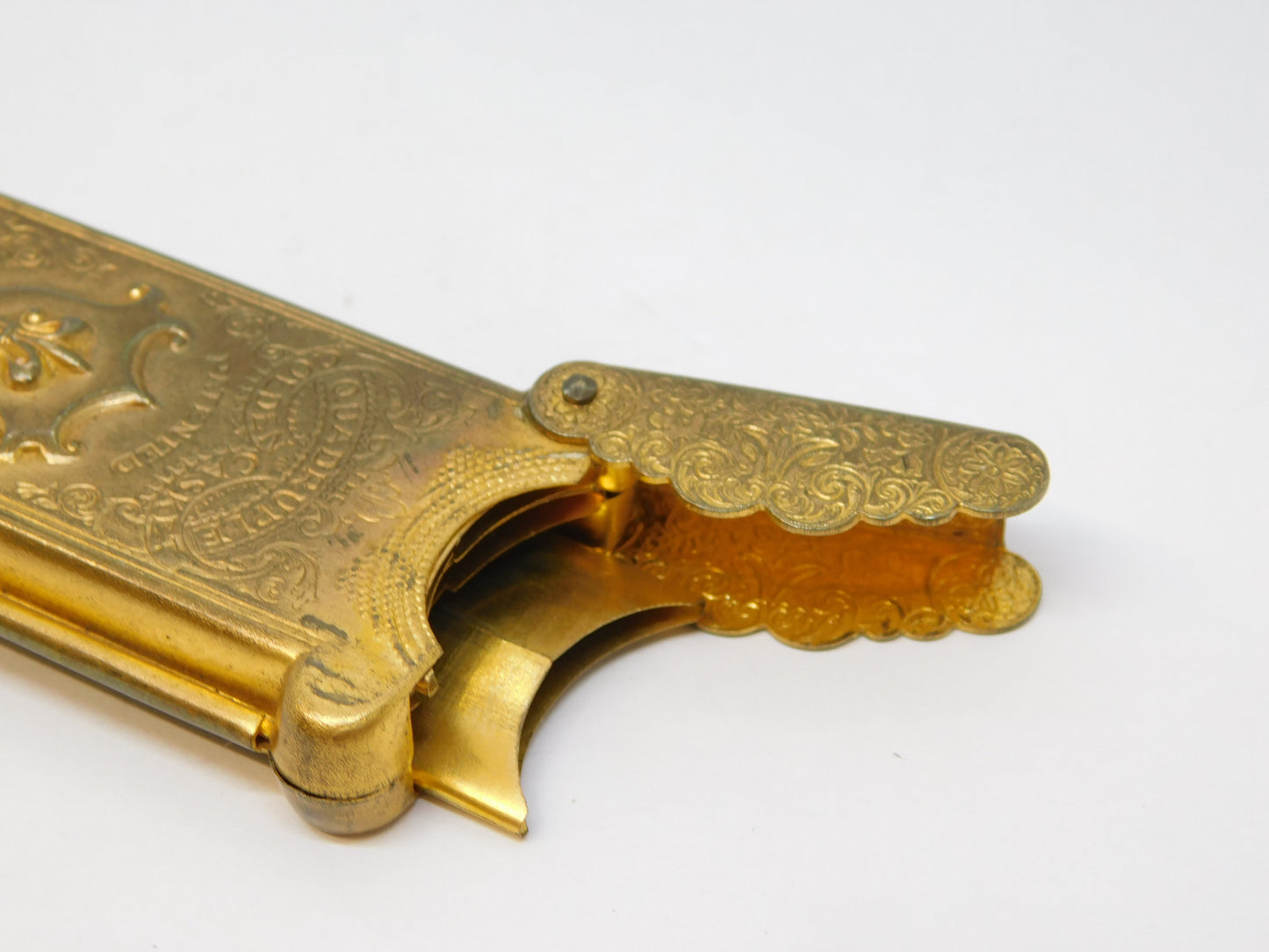 19th Century 'Quadruple Golden Casket' Fleur-De-Lis Etui Needle Case Antique