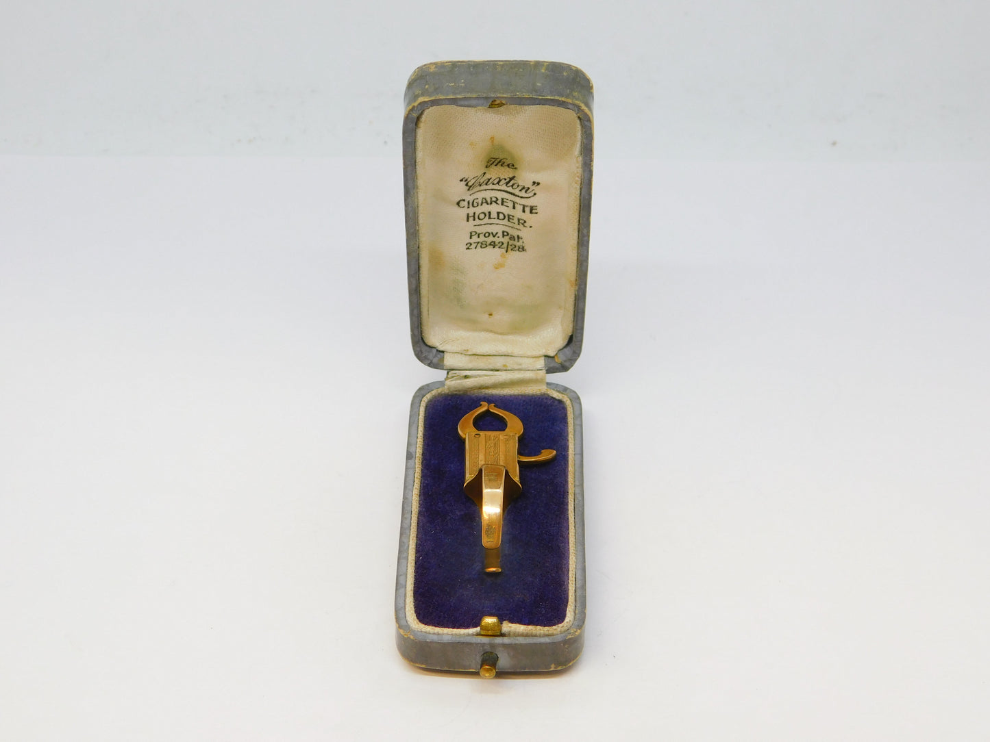 Edwardian Boxed Rolled Gold 'The Caxton' Cigarette Holder Antique c1910