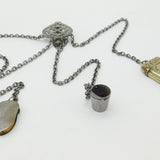 Victorian Cut Steel Large Sewing Chatelaine with Multiple Tools Antique c1860