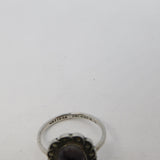 Sterling Silver, Derbyshire Blue John & Marcasite Dress Ring Antique c1930 Deco
