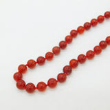 Sterling Silver Gilt Clasp & Red Hardstone Bead Necklace Antique c1920