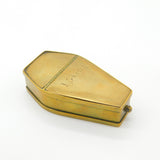 Victorian Coffin Shaped Brass Snuff Box Sprung Hinge Antique c1860 J Skerry