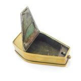 Victorian Coffin Shaped Brass Snuff Box Sprung Hinge Antique c1860 J Skerry