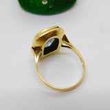 14ct Yellow Gold Cushion Cut Topaz Dress Ring Vintage c1970