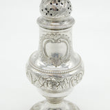 George III Sterling Silver Floral Pattern Pepper Shaker Antique 1781 London