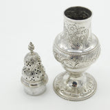 George III Sterling Silver Floral Pattern Pepper Shaker Antique 1781 London
