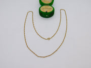 14ct Yellow Gold Rope Chain Necklace Vintage c1970 48cm Length